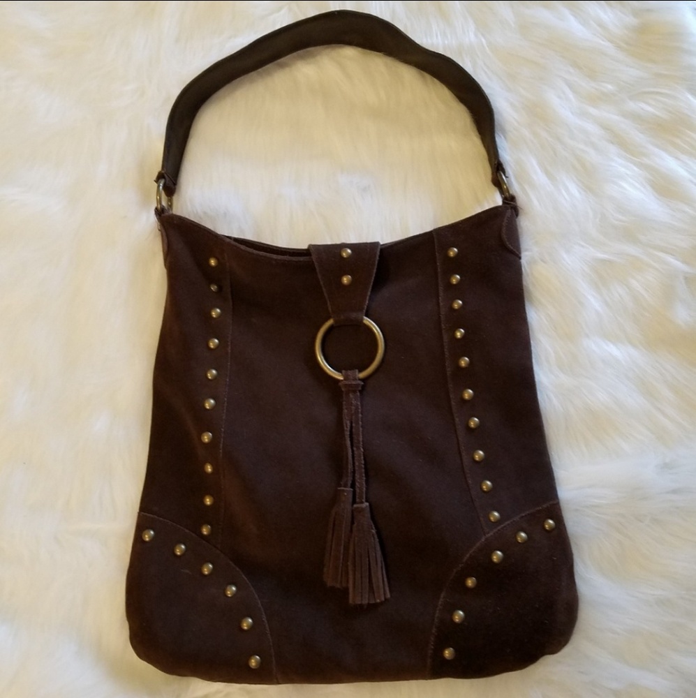 Brown Suede Express Boho Festival Purse
